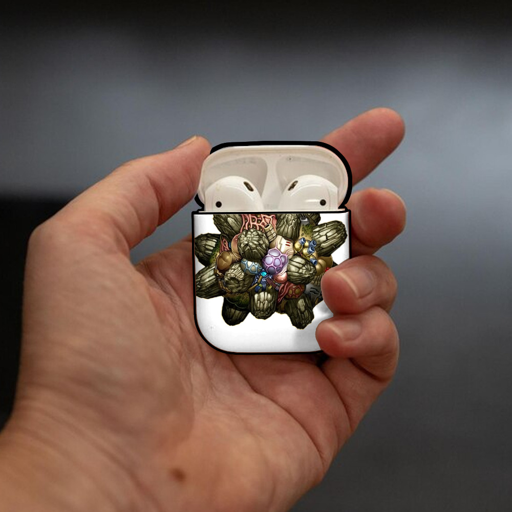 遊☆戯☆王 Yu-Gi-Oh! AirPods 第2世代保護ケース ハードシェル ブラック 耐衝撃・防指紋・カラビナ付き