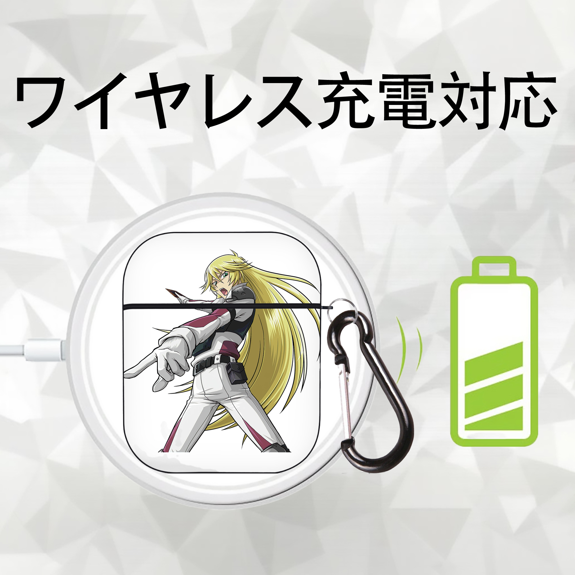 遊☆戯☆王 Yu-Gi-Oh! AirPods 第2世代保護ケース ハードシェル ブラック 耐衝撃・防指紋・カラビナ付き