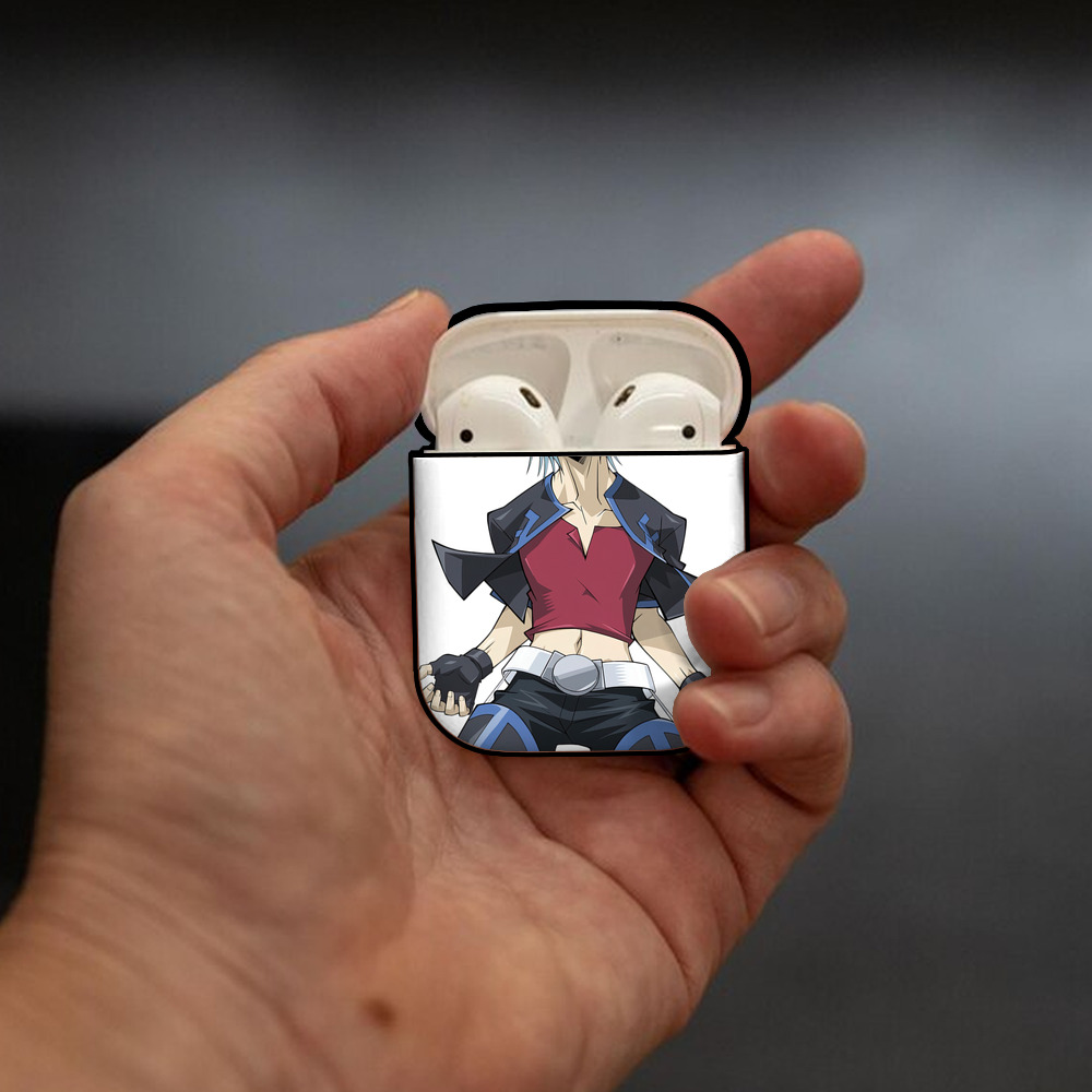 遊☆戯☆王 Yu-Gi-Oh! AirPods 第2世代保護ケース ハードシェル ブラック 耐衝撃・防指紋・カラビナ付き