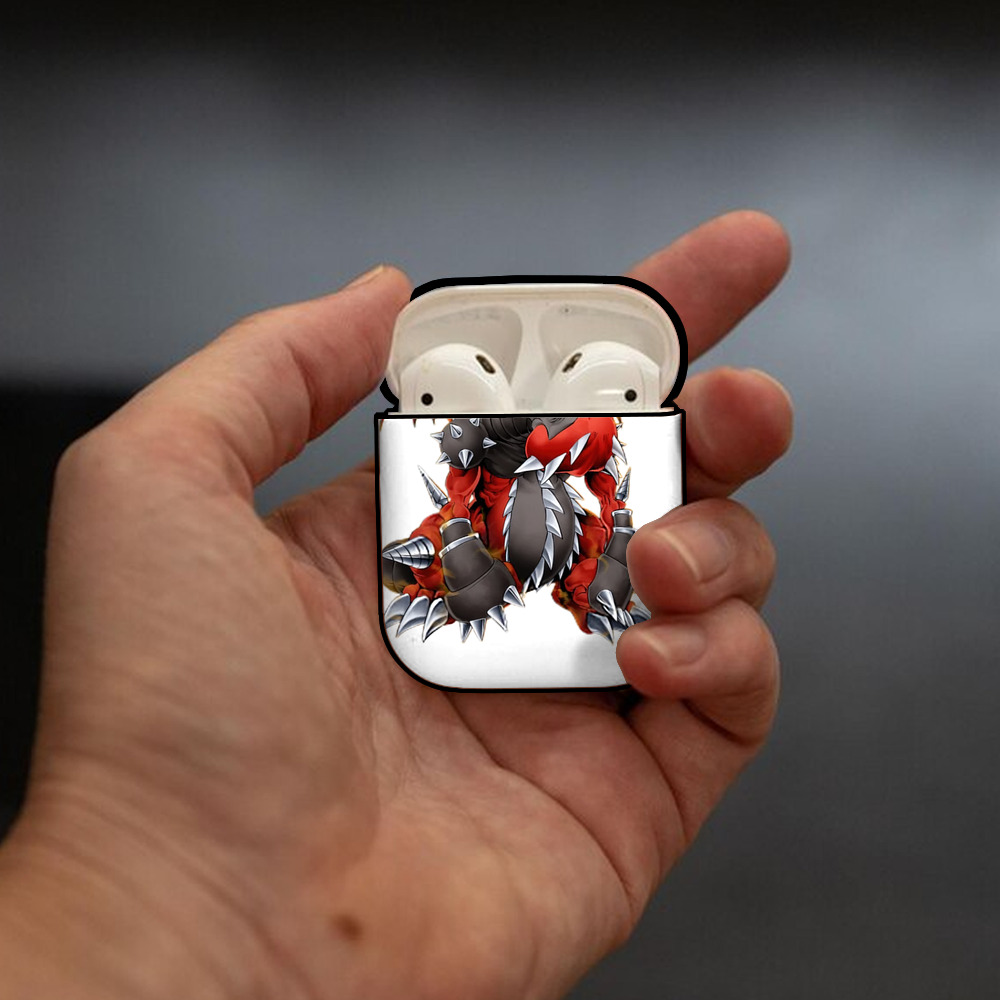 遊☆戯☆王 Yu-Gi-Oh! AirPods 第2世代保護ケース ハードシェル ブラック 耐衝撃・防指紋・カラビナ付き