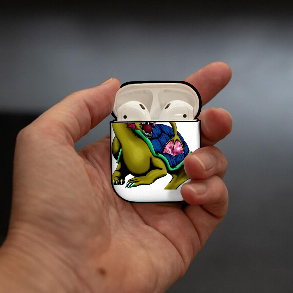 遊☆戯☆王 Yu-Gi-Oh! AirPods 第2世代保護ケース ハードシェル ブラック 耐衝撃・防指紋・カラビナ付き