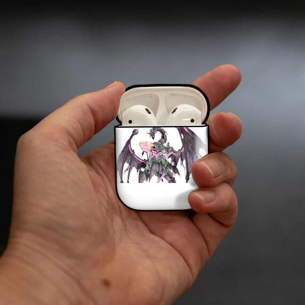 遊☆戯☆王 Yu-Gi-Oh! AirPods 第2世代保護ケース ハードシェル ブラック 耐衝撃・防指紋・カラビナ付き