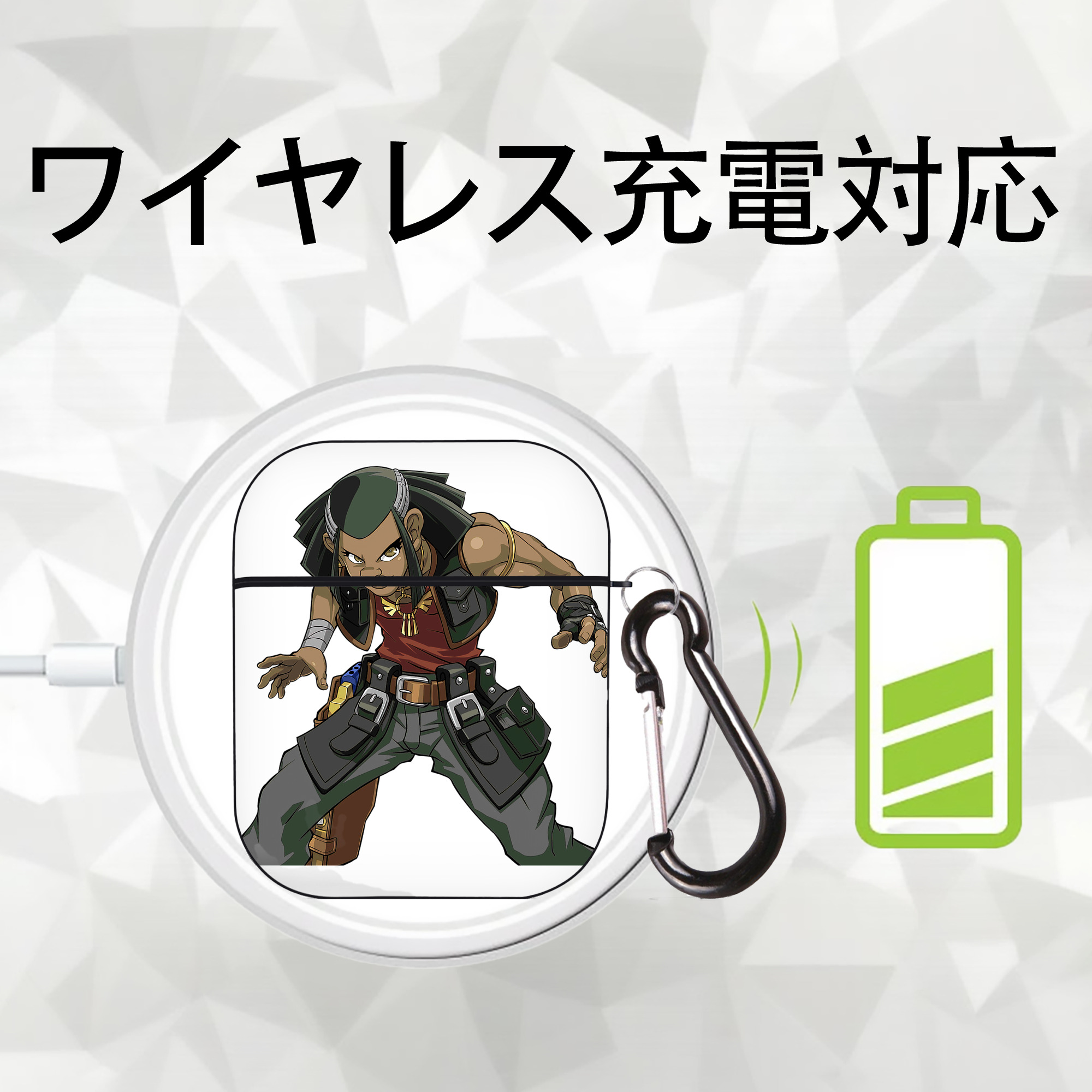 遊☆戯☆王 Yu-Gi-Oh! AirPods 第2世代保護ケース ハードシェル ブラック 耐衝撃・防指紋・カラビナ付き