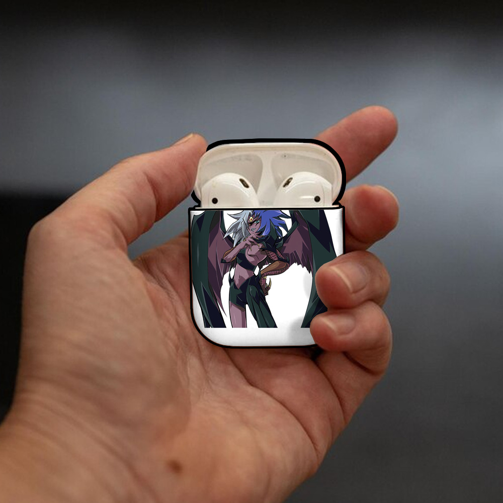 遊☆戯☆王 Yu-Gi-Oh! AirPods 第2世代保護ケース ハードシェル ブラック 耐衝撃・防指紋・カラビナ付き