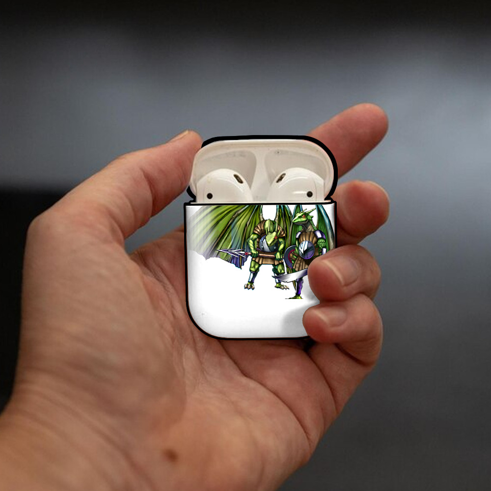 遊☆戯☆王 Yu-Gi-Oh! AirPods 第2世代保護ケース ハードシェル ブラック 耐衝撃・防指紋・カラビナ付き