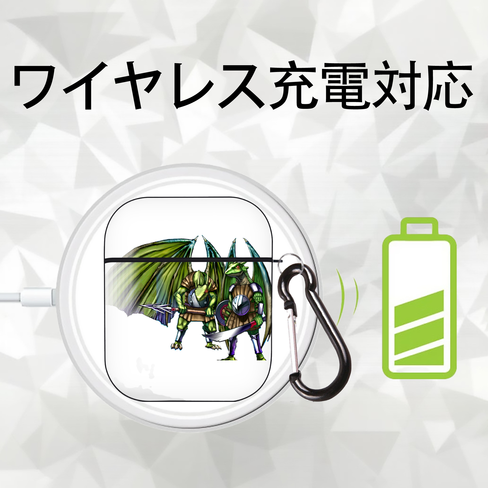 遊☆戯☆王 Yu-Gi-Oh! AirPods 第2世代保護ケース ハードシェル ブラック 耐衝撃・防指紋・カラビナ付き