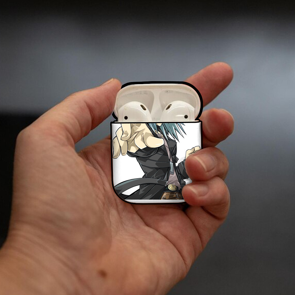 遊☆戯☆王 Yu-Gi-Oh! AirPods 第2世代保護ケース ハードシェル ブラック 耐衝撃・防指紋・カラビナ付き