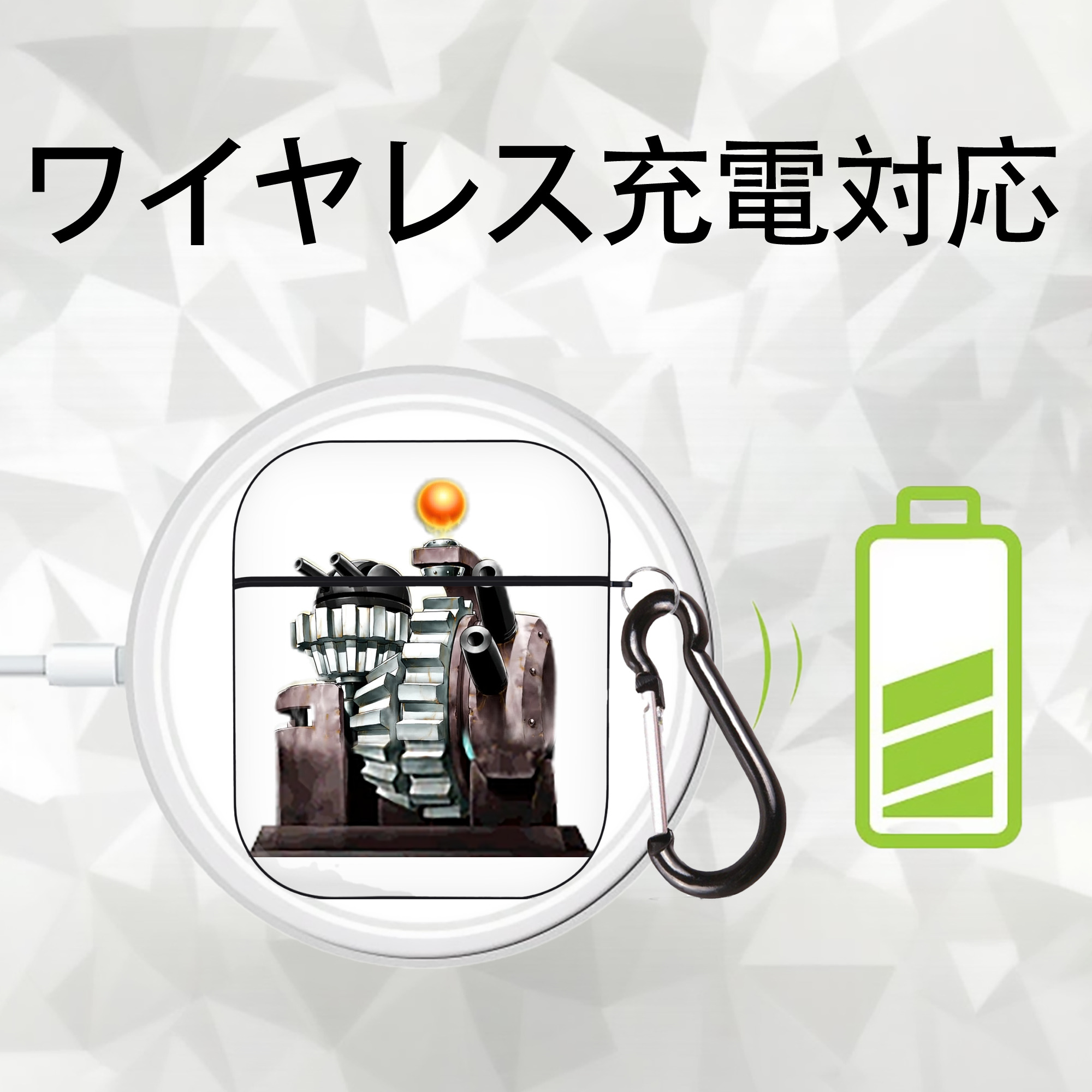 遊☆戯☆王 Yu-Gi-Oh! AirPods 第2世代保護ケース ハードシェル ブラック 耐衝撃・防指紋・カラビナ付き