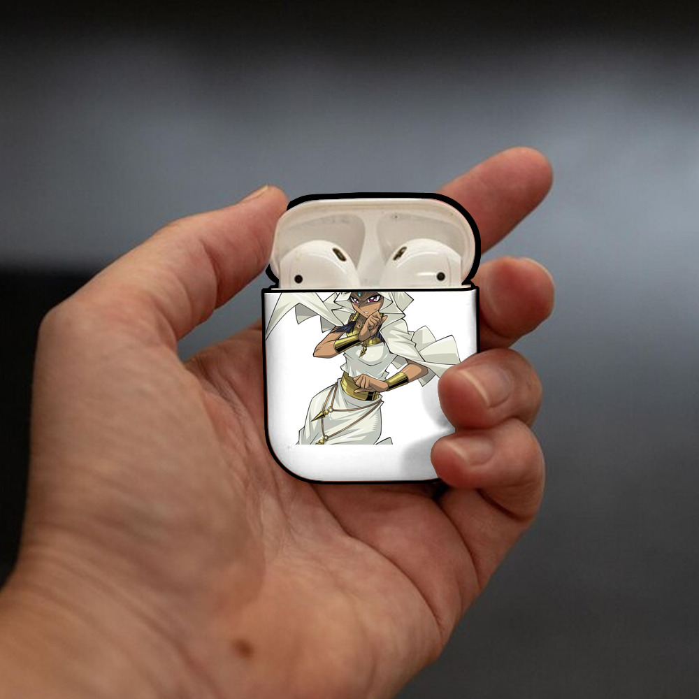 遊☆戯☆王 Yu-Gi-Oh! AirPods 第2世代保護ケース ハードシェル ブラック 耐衝撃・防指紋・カラビナ付き