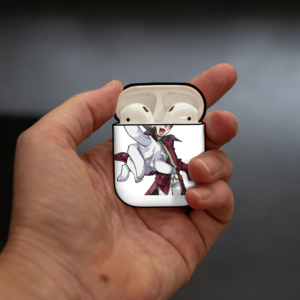 遊☆戯☆王 Yu-Gi-Oh! AirPods 第2世代保護ケース ハードシェル ブラック 耐衝撃・防指紋・カラビナ付き