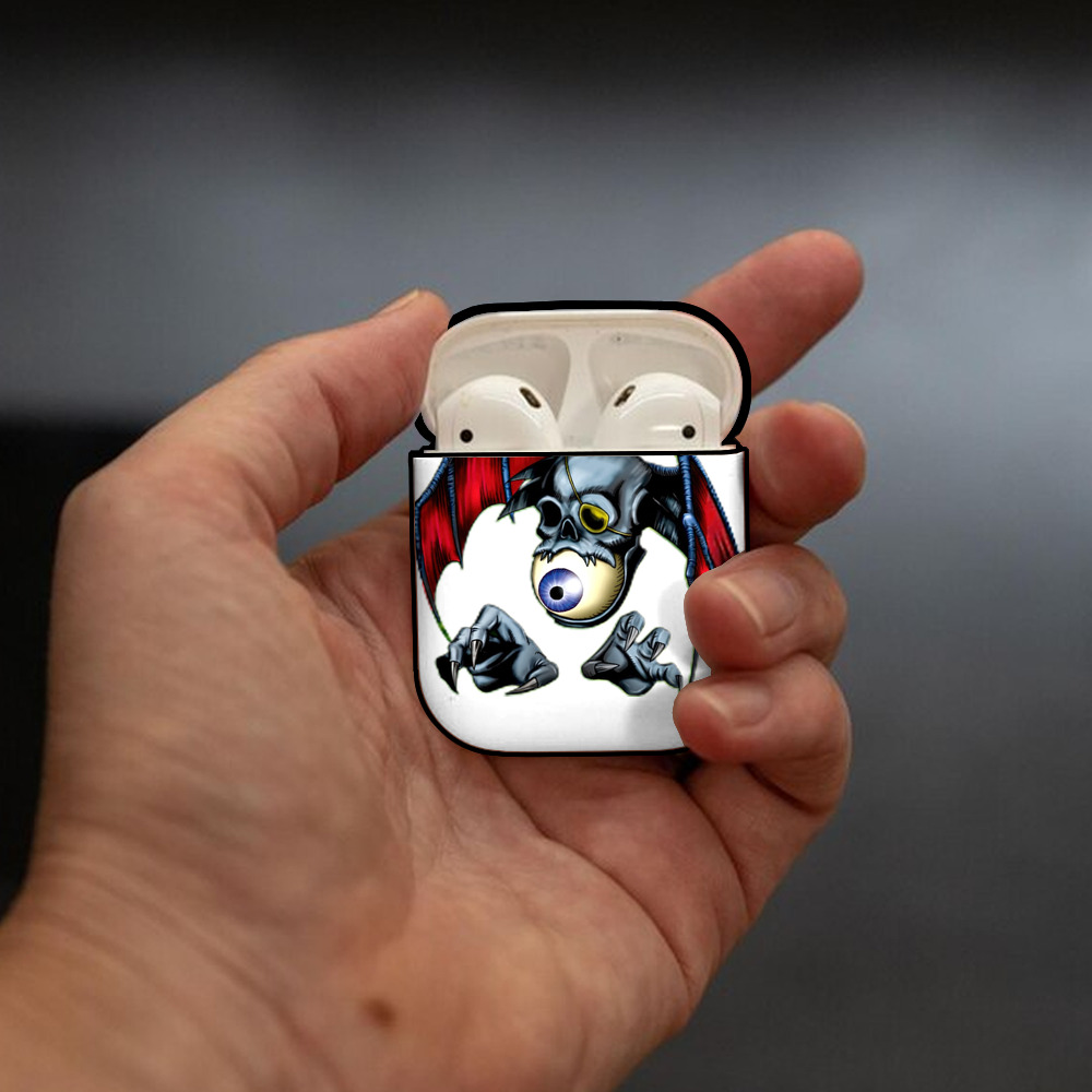 遊☆戯☆王 Yu-Gi-Oh! AirPods 第2世代保護ケース ハードシェル ブラック 耐衝撃・防指紋・カラビナ付き