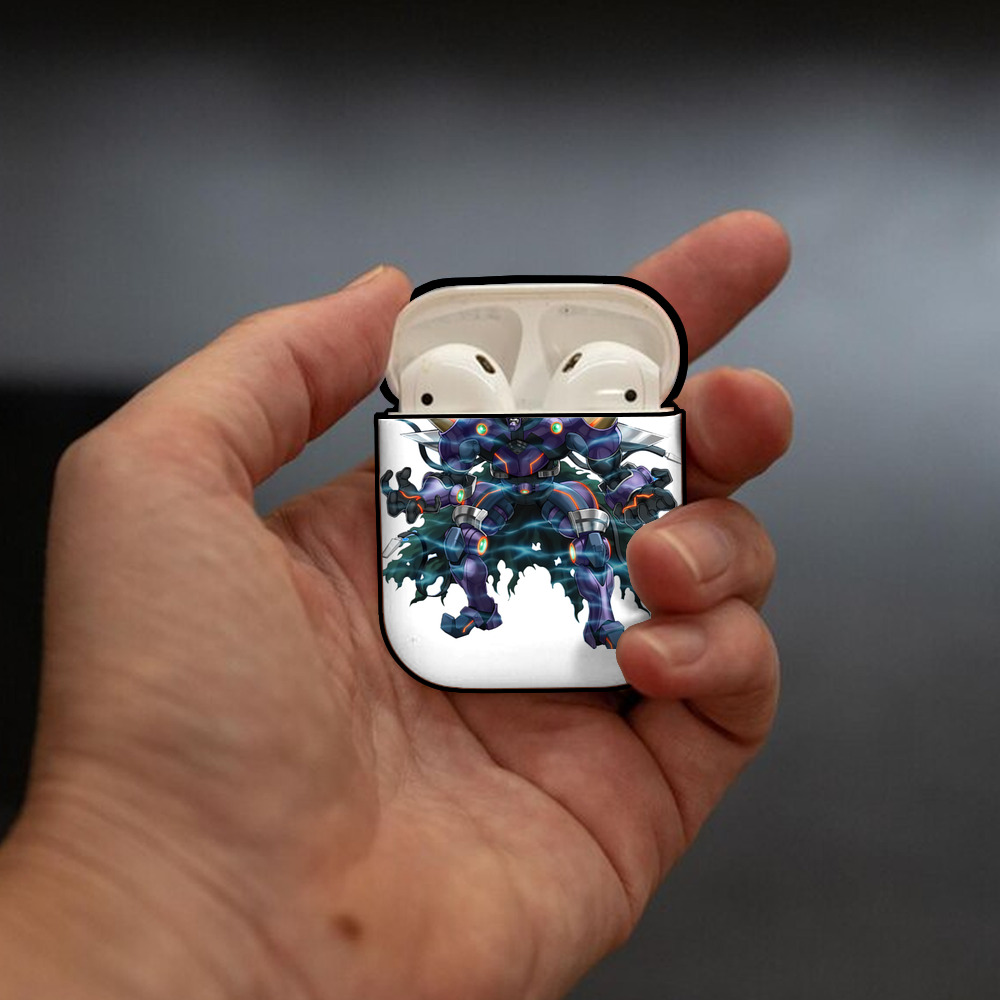 遊☆戯☆王 Yu-Gi-Oh! AirPods 第2世代保護ケース ハードシェル ブラック 耐衝撃・防指紋・カラビナ付き