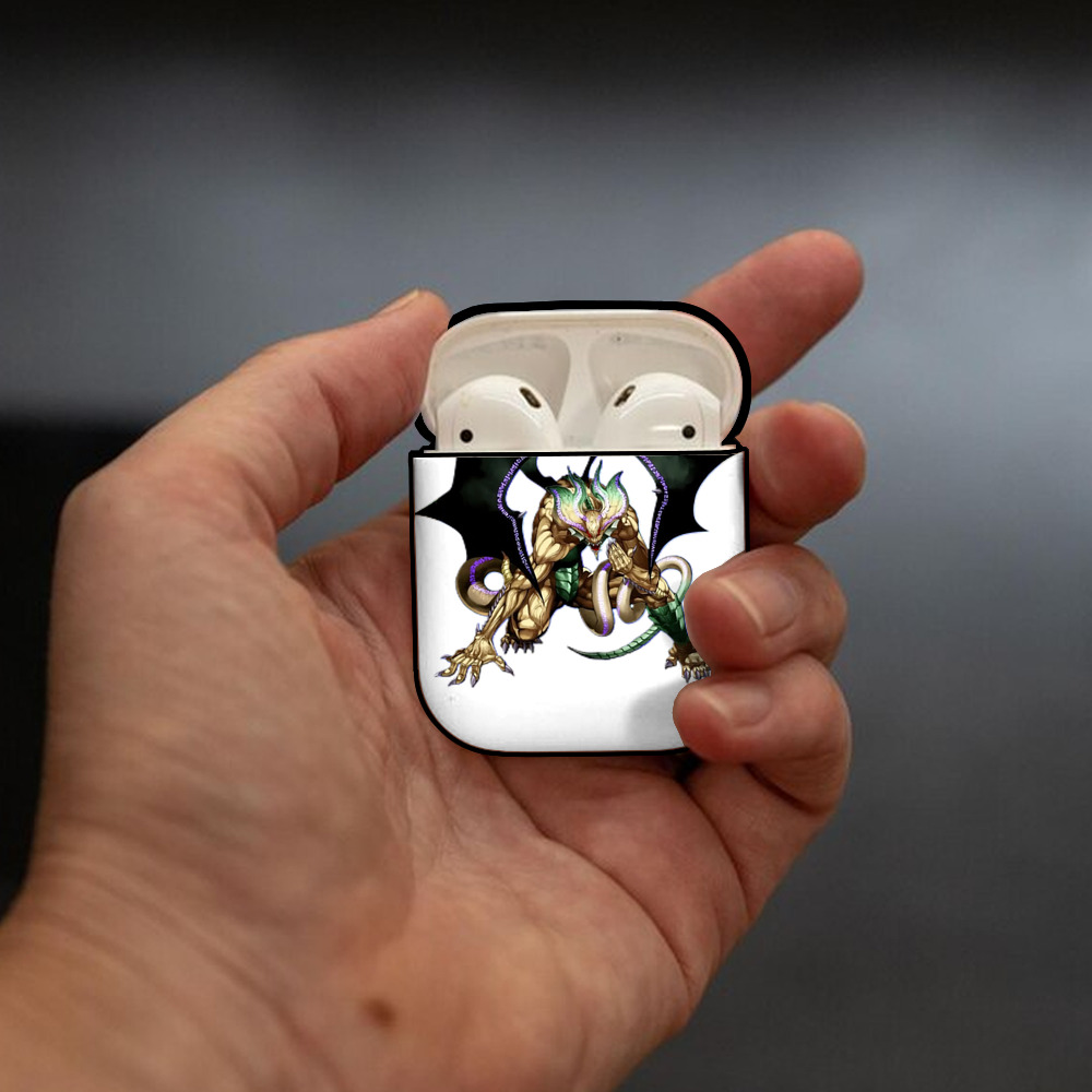 遊☆戯☆王 Yu-Gi-Oh! AirPods 第2世代保護ケース ハードシェル ブラック 耐衝撃・防指紋・カラビナ付き