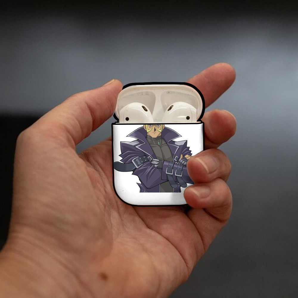 遊☆戯☆王 Yu-Gi-Oh! AirPods 第2世代保護ケース ハードシェル ブラック 耐衝撃・防指紋・カラビナ付き