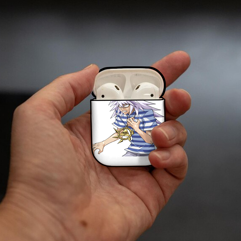 遊☆戯☆王 Yu-Gi-Oh! AirPods 第2世代保護ケース ハードシェル ブラック 耐衝撃・防指紋・カラビナ付き