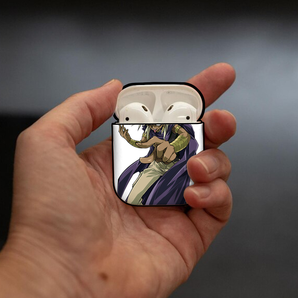 遊☆戯☆王 Yu-Gi-Oh! AirPods 第2世代保護ケース ハードシェル ブラック 耐衝撃・防指紋・カラビナ付き