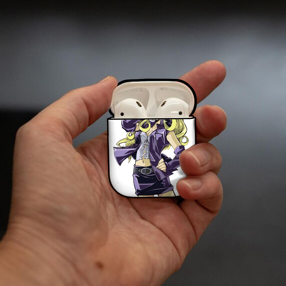 遊☆戯☆王 Yu-Gi-Oh! AirPods 第2世代保護ケース ハードシェル ブラック 耐衝撃・防指紋・カラビナ付き