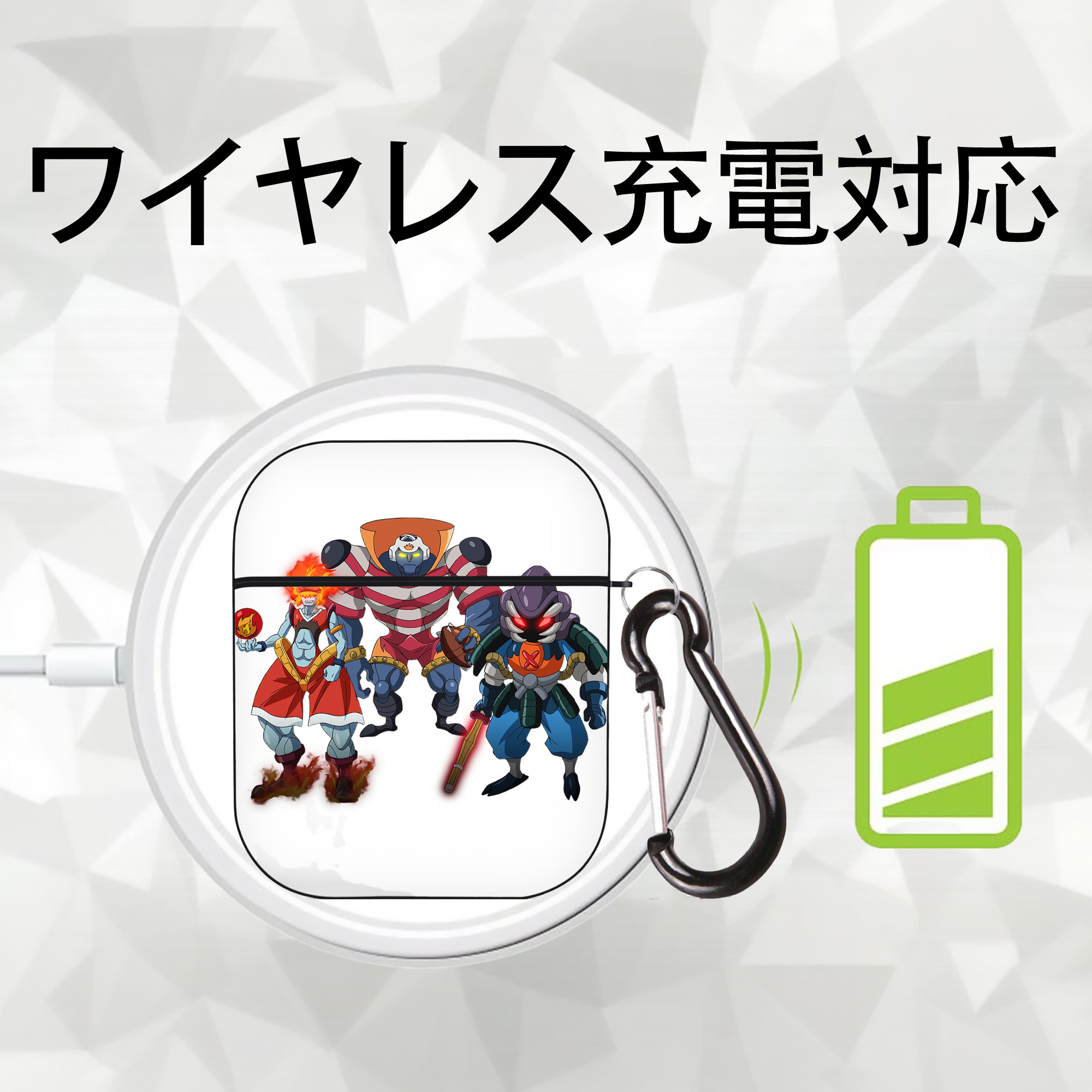 遊☆戯☆王 Yu-Gi-Oh! AirPods 第2世代保護ケース ハードシェル ブラック 耐衝撃・防指紋・カラビナ付き