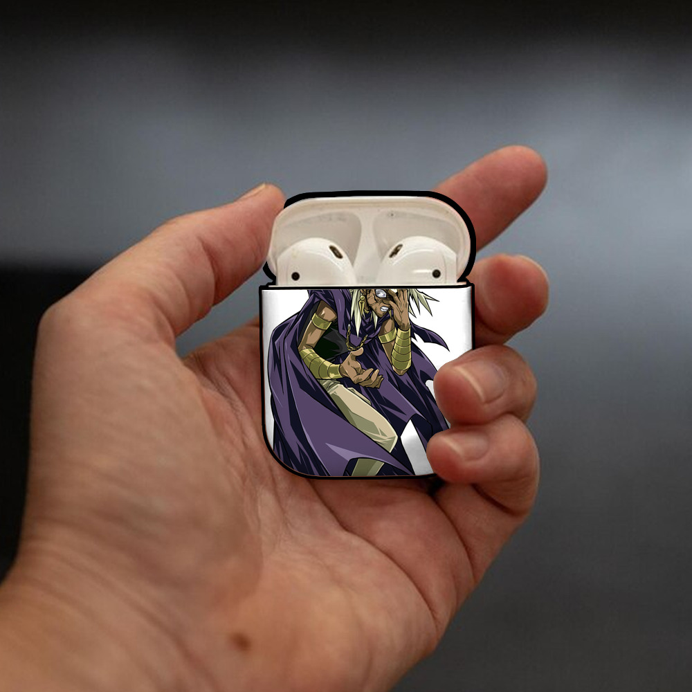 遊☆戯☆王 Yu-Gi-Oh! AirPods 第2世代保護ケース ハードシェル ブラック 耐衝撃・防指紋・カラビナ付き