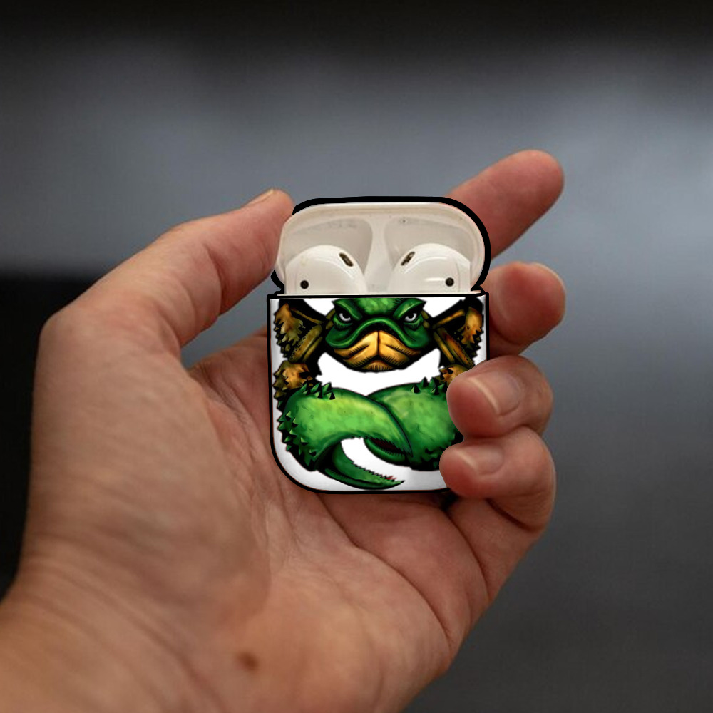 遊☆戯☆王 Yu-Gi-Oh! AirPods 第2世代保護ケース ハードシェル ブラック 耐衝撃・防指紋・カラビナ付き