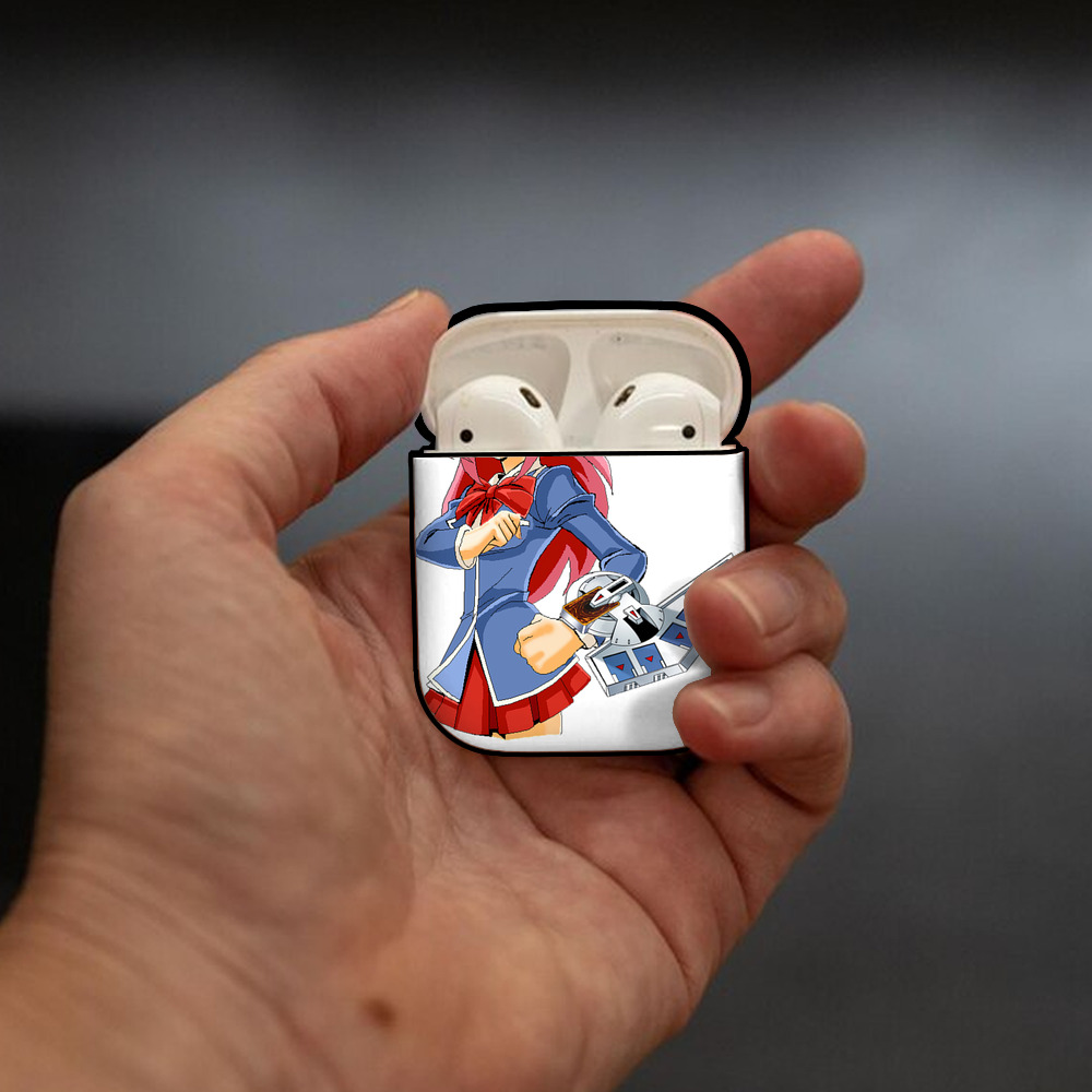 遊☆戯☆王 Yu-Gi-Oh! AirPods 第2世代保護ケース ハードシェル ブラック 耐衝撃・防指紋・カラビナ付き