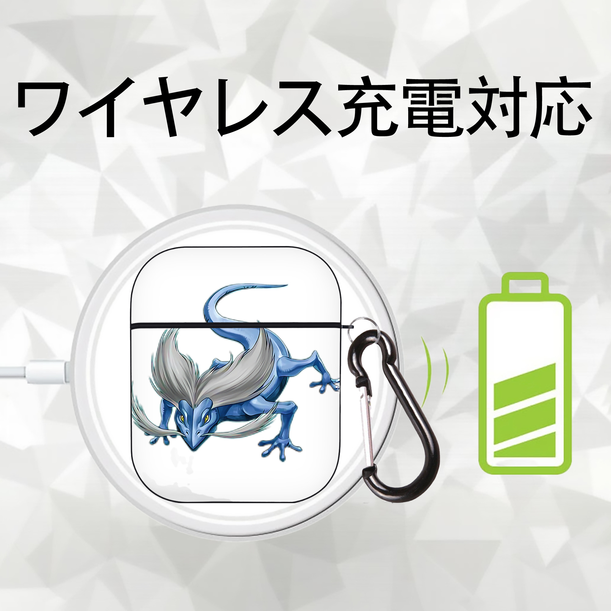 遊☆戯☆王 Yu-Gi-Oh! AirPods 第2世代保護ケース ハードシェル ブラック 耐衝撃・防指紋・カラビナ付き