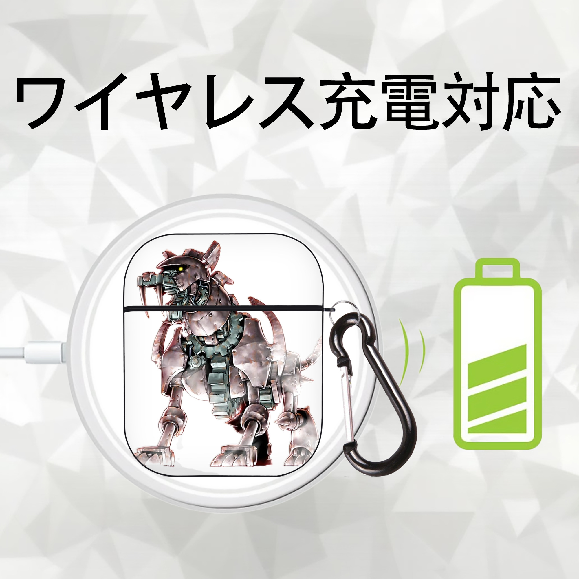 遊☆戯☆王 Yu-Gi-Oh! AirPods 第2世代保護ケース ハードシェル ブラック 耐衝撃・防指紋・カラビナ付き