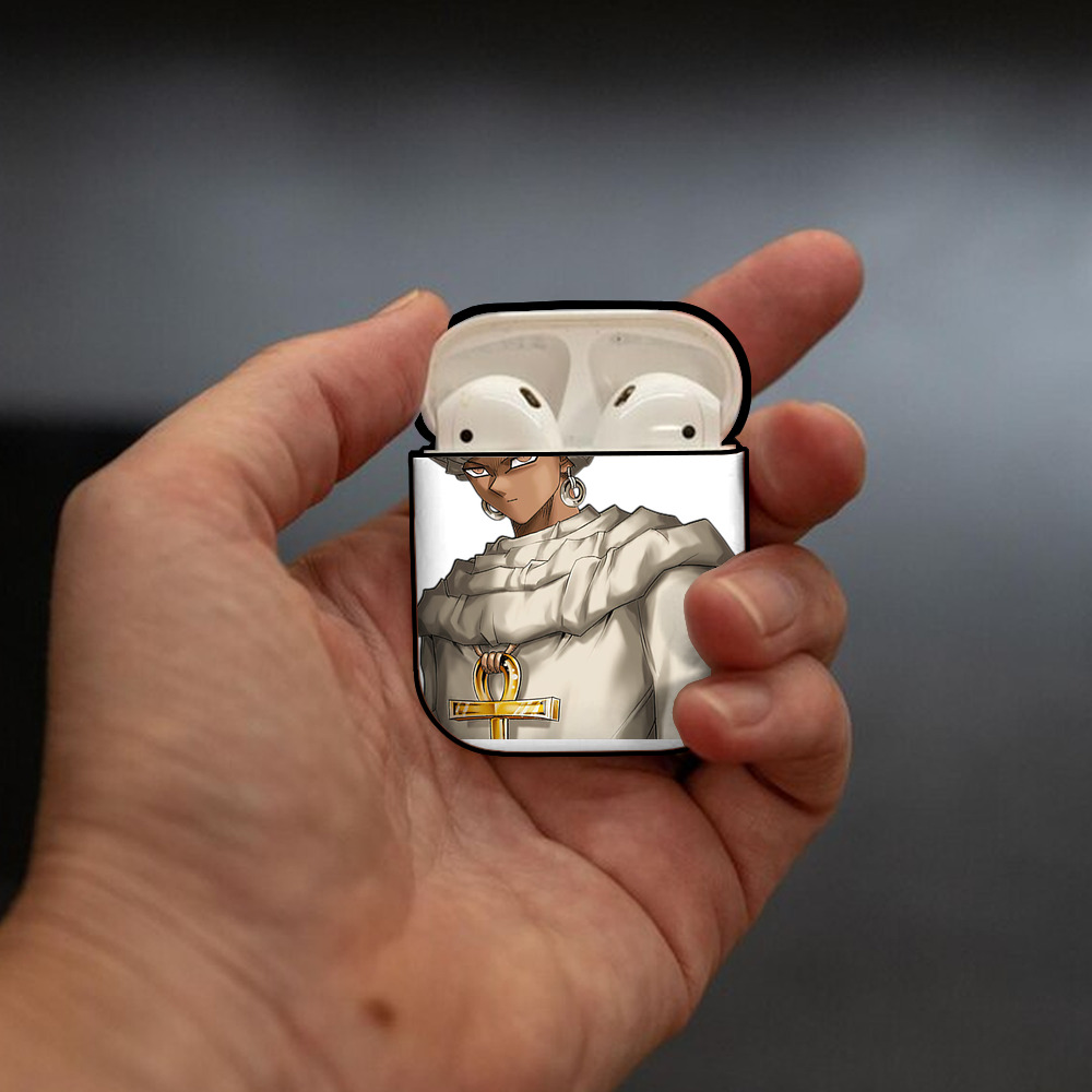 遊☆戯☆王 Yu-Gi-Oh! AirPods 第2世代保護ケース ハードシェル ブラック 耐衝撃・防指紋・カラビナ付き