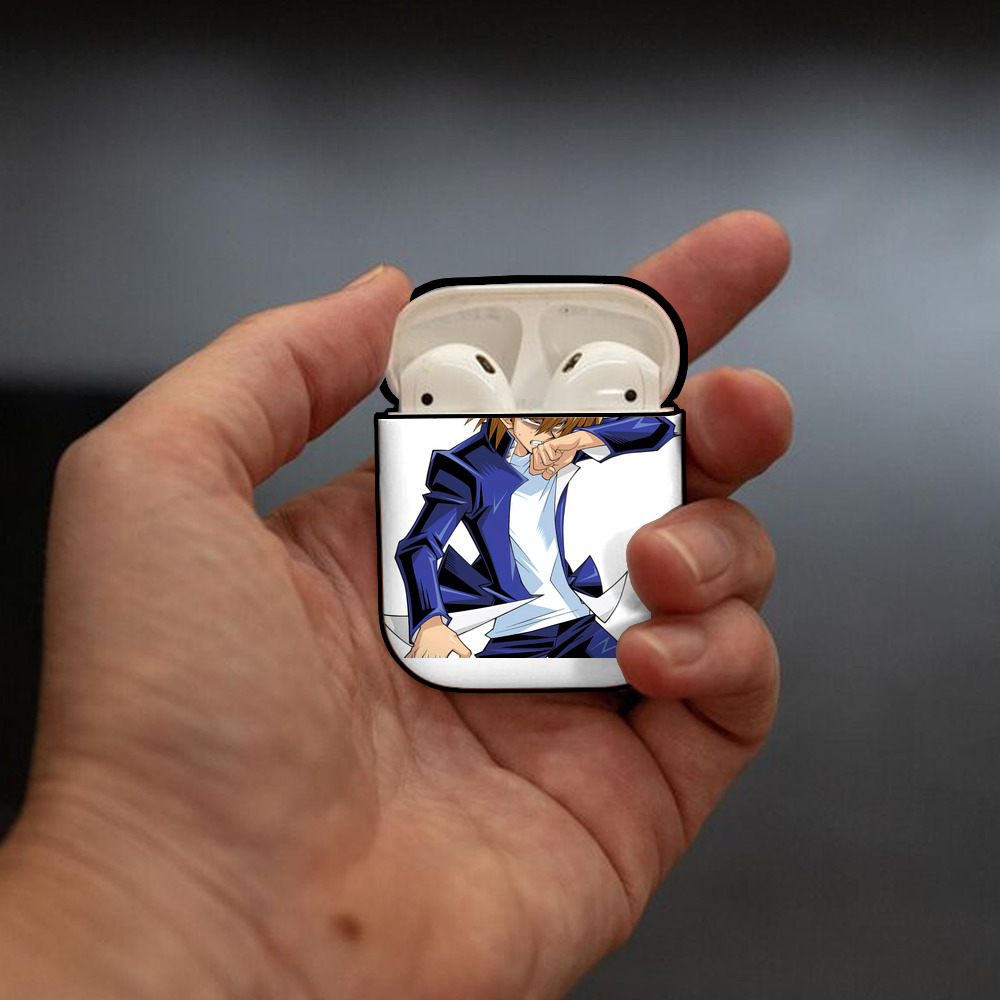 遊☆戯☆王 Yu-Gi-Oh! AirPods 第2世代保護ケース ハードシェル ブラック 耐衝撃・防指紋・カラビナ付き