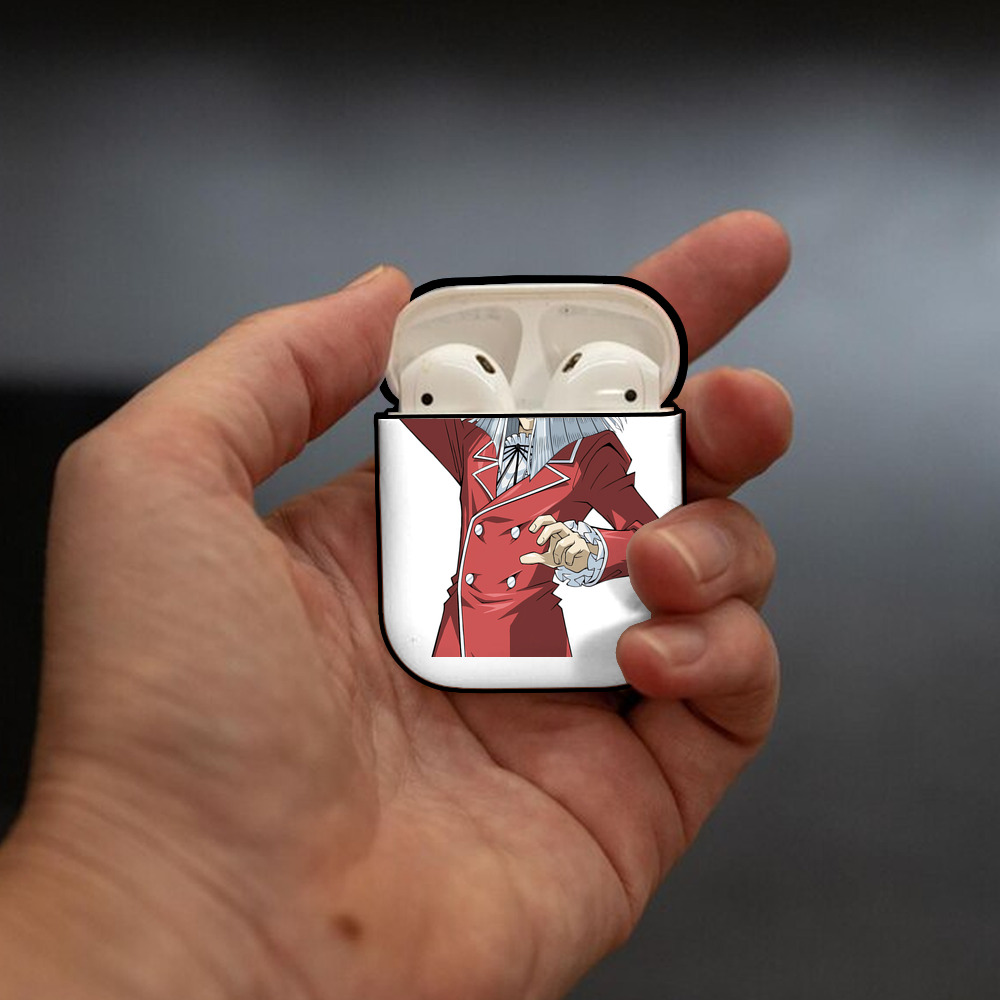 遊☆戯☆王 Yu-Gi-Oh! AirPods 第2世代保護ケース ハードシェル ブラック 耐衝撃・防指紋・カラビナ付き
