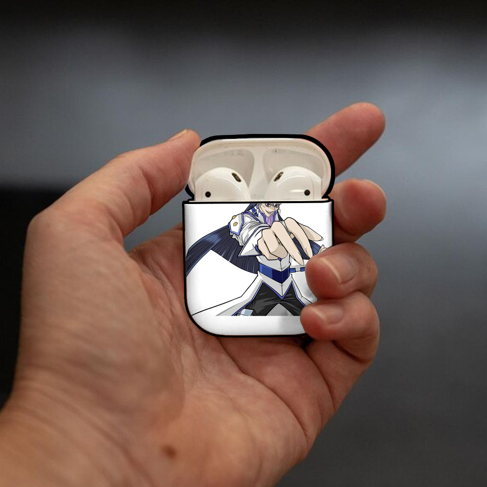 遊☆戯☆王 Yu-Gi-Oh! AirPods 第2世代保護ケース ハードシェル ブラック 耐衝撃・防指紋・カラビナ付き