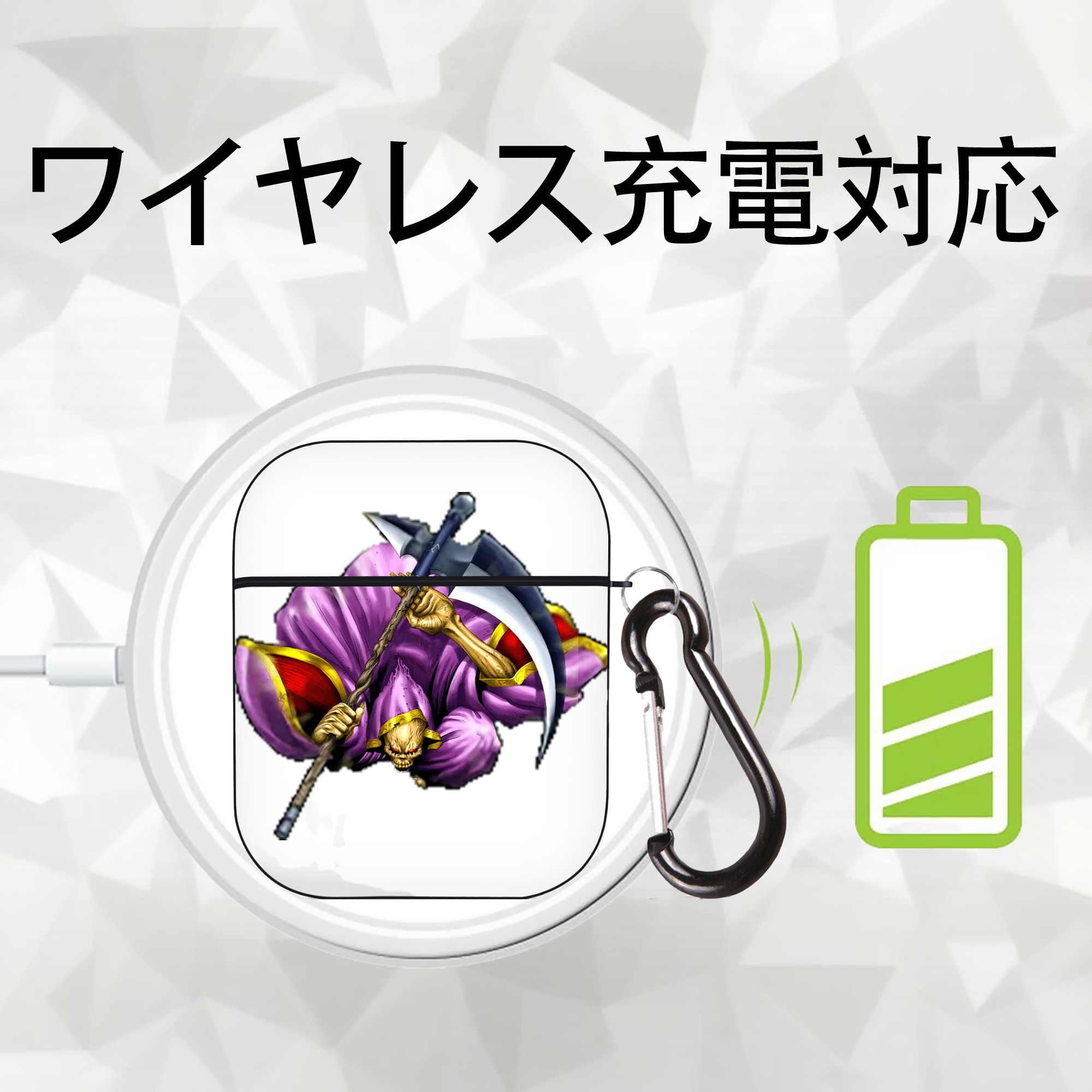 遊☆戯☆王 Yu-Gi-Oh! AirPods 第2世代保護ケース ハードシェル ブラック 耐衝撃・防指紋・カラビナ付き