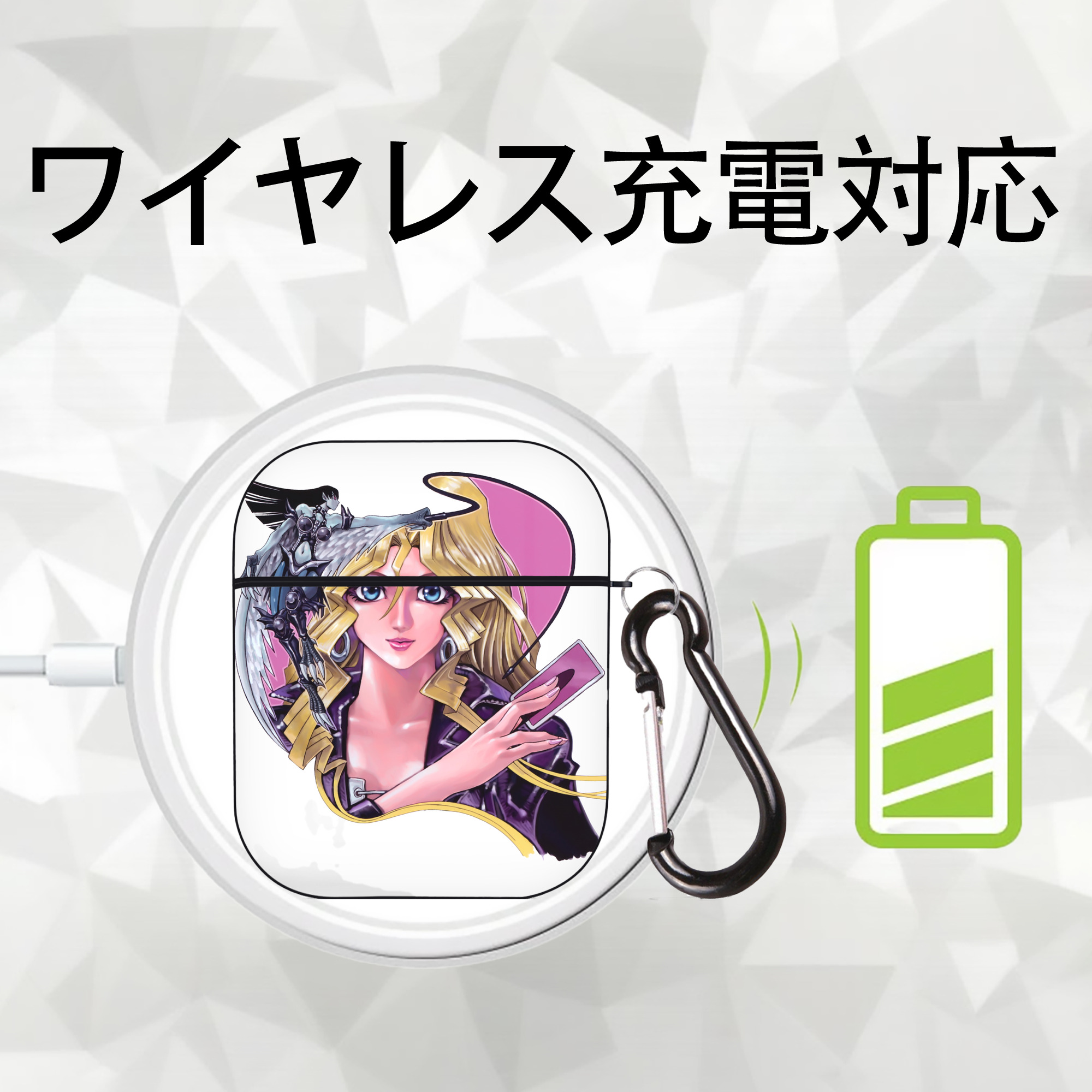 遊☆戯☆王 Yu-Gi-Oh! AirPods 第2世代保護ケース ハードシェル ブラック 耐衝撃・防指紋・カラビナ付き
