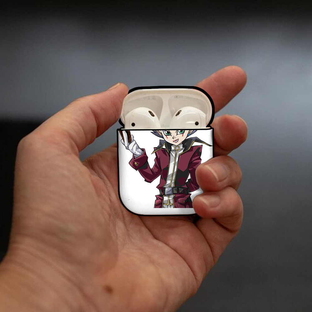 遊☆戯☆王 Yu-Gi-Oh! AirPods 第2世代保護ケース ハードシェル ブラック 耐衝撃・防指紋・カラビナ付き