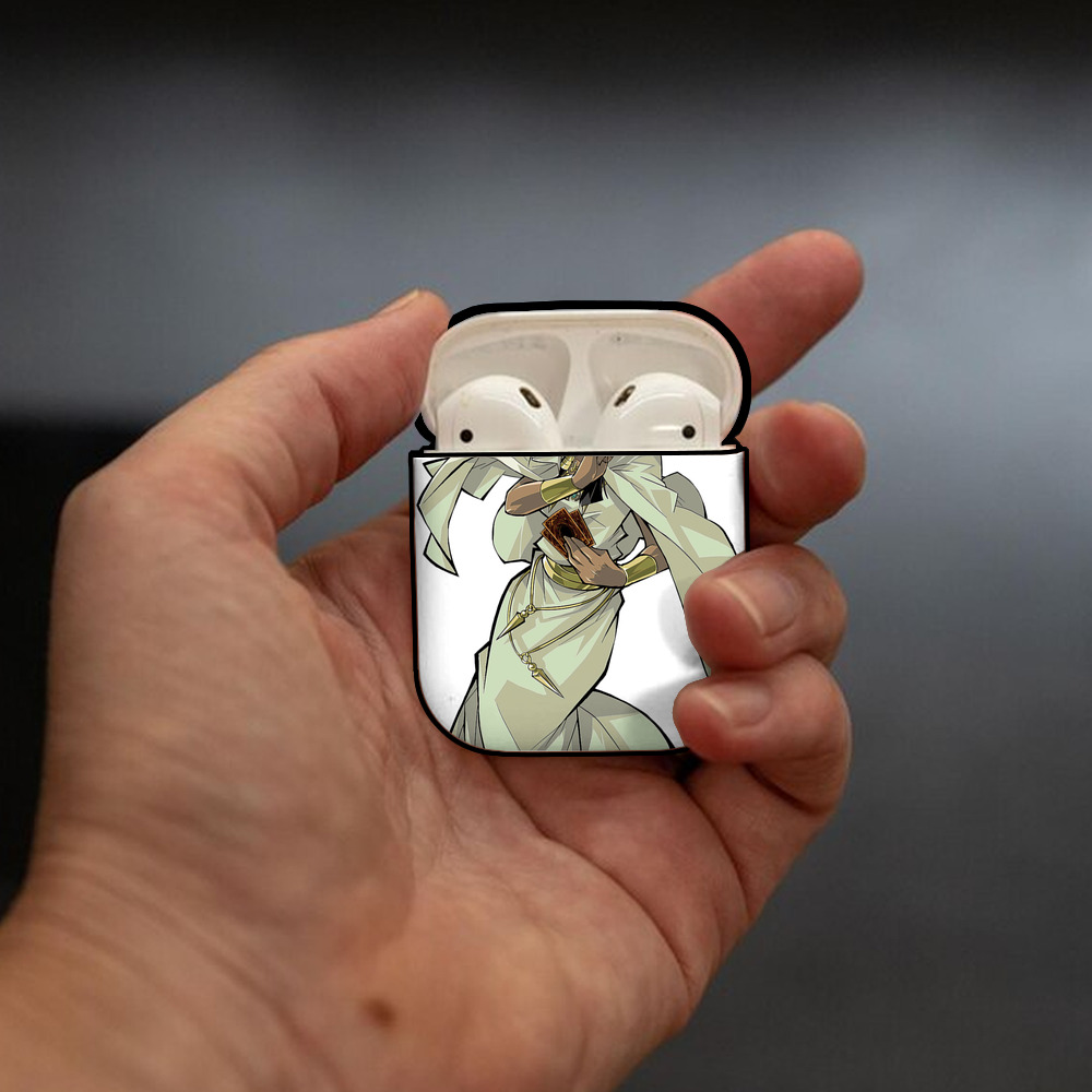 遊☆戯☆王 Yu-Gi-Oh! AirPods 第2世代保護ケース ハードシェル ブラック 耐衝撃・防指紋・カラビナ付き