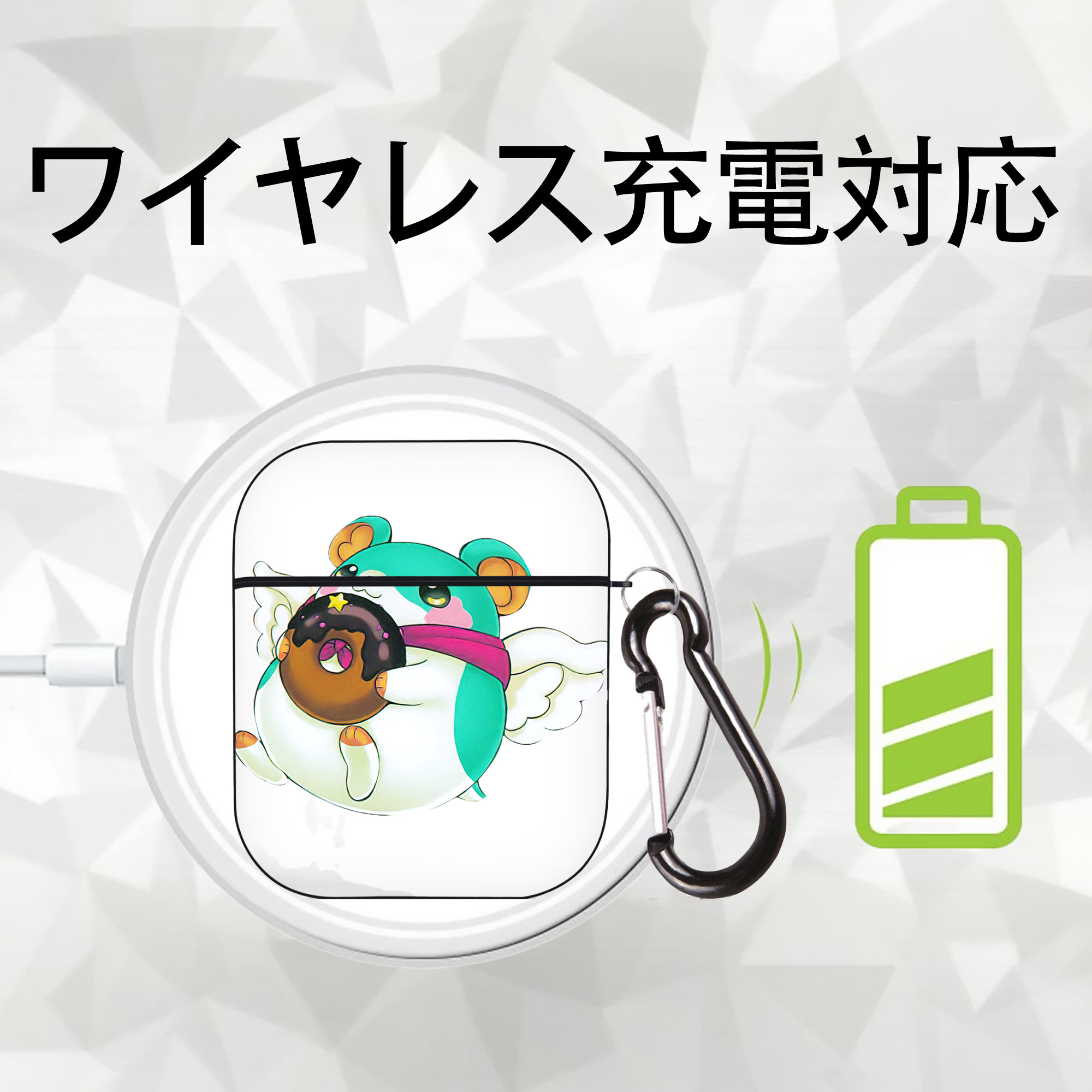 遊☆戯☆王 Yu-Gi-Oh! AirPods 第2世代保護ケース ハードシェル ブラック 耐衝撃・防指紋・カラビナ付き