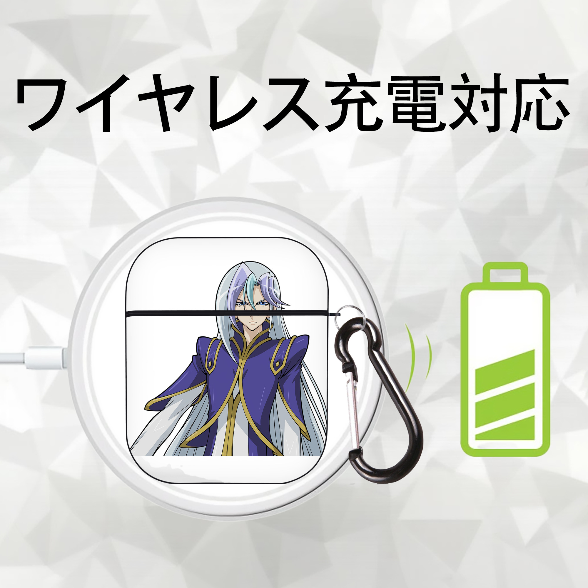 遊☆戯☆王 Yu-Gi-Oh! AirPods 第2世代保護ケース ハードシェル ブラック 耐衝撃・防指紋・カラビナ付き