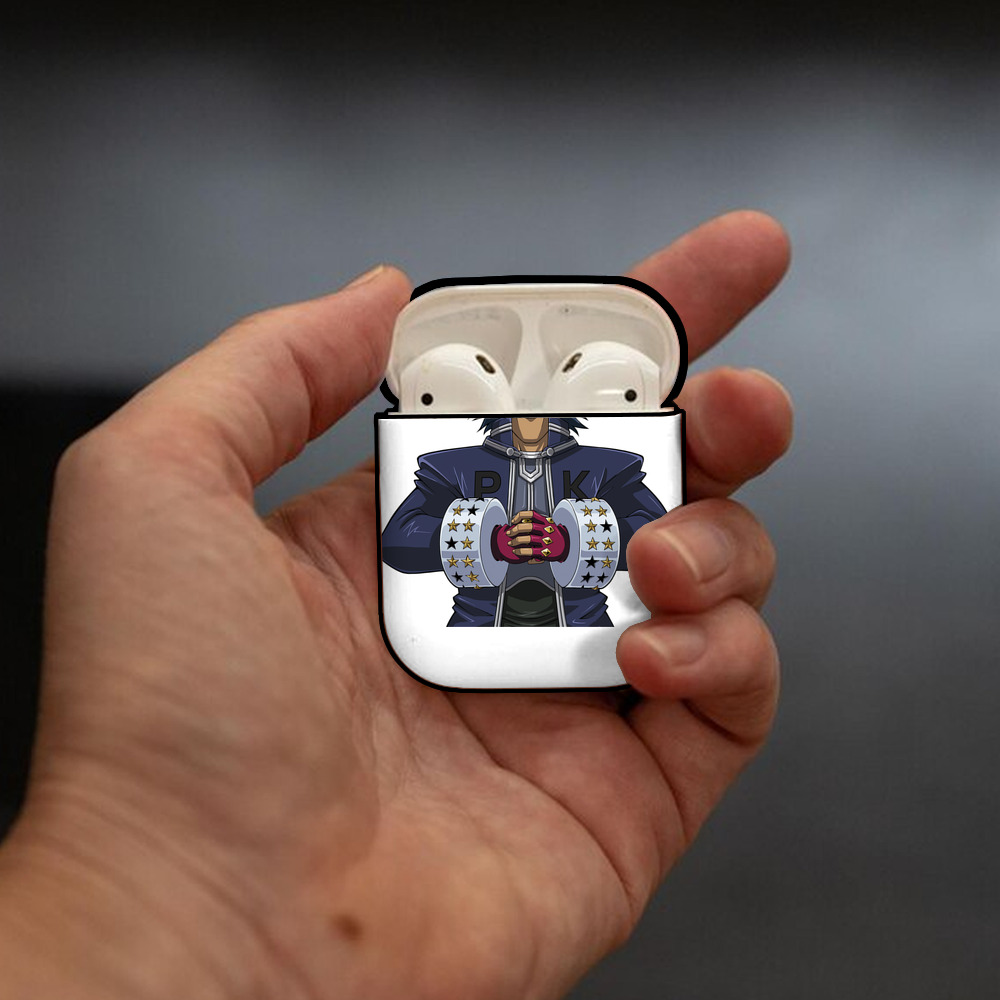 遊☆戯☆王 Yu-Gi-Oh! AirPods 第2世代保護ケース ハードシェル ブラック 耐衝撃・防指紋・カラビナ付き