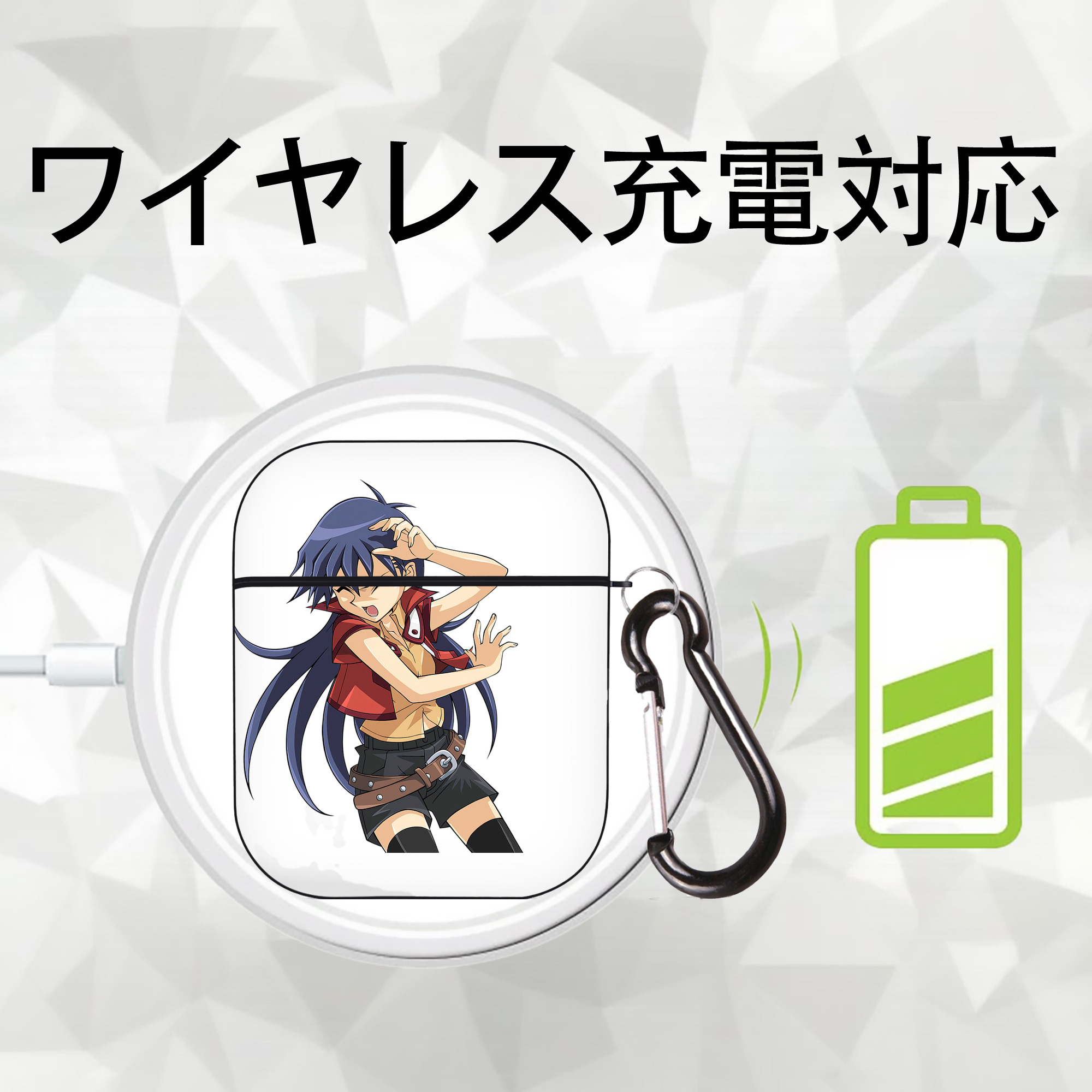 遊☆戯☆王 Yu-Gi-Oh! AirPods 第2世代保護ケース ハードシェル ブラック 耐衝撃・防指紋・カラビナ付き