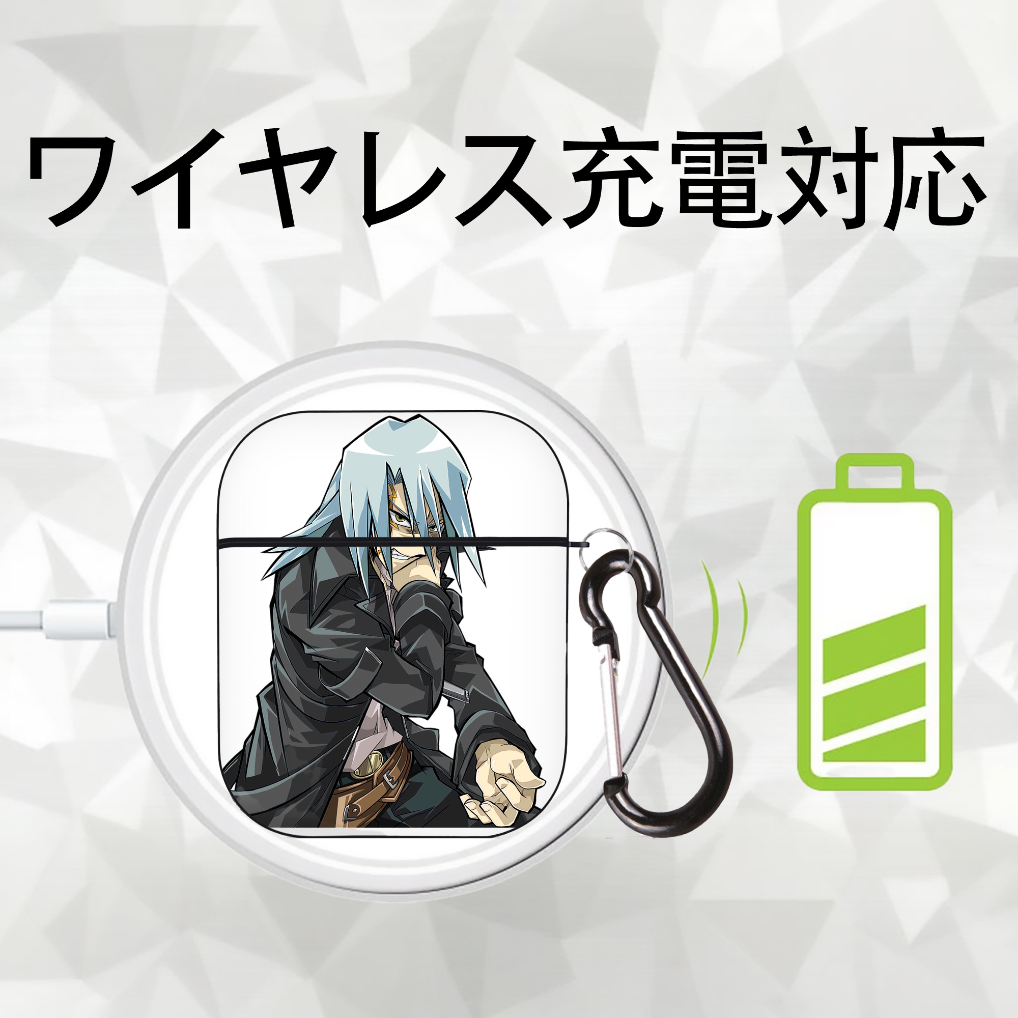 遊☆戯☆王 Yu-Gi-Oh! AirPods 第2世代保護ケース ハードシェル ブラック 耐衝撃・防指紋・カラビナ付き