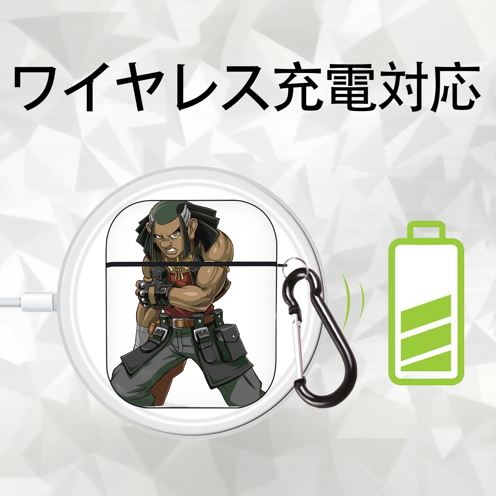 遊☆戯☆王 Yu-Gi-Oh! AirPods 第2世代保護ケース ハードシェル ブラック 耐衝撃・防指紋・カラビナ付き