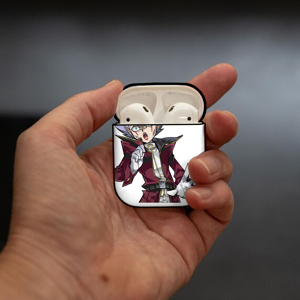 遊☆戯☆王 Yu-Gi-Oh! AirPods 第2世代保護ケース ハードシェル ブラック 耐衝撃・防指紋・カラビナ付き