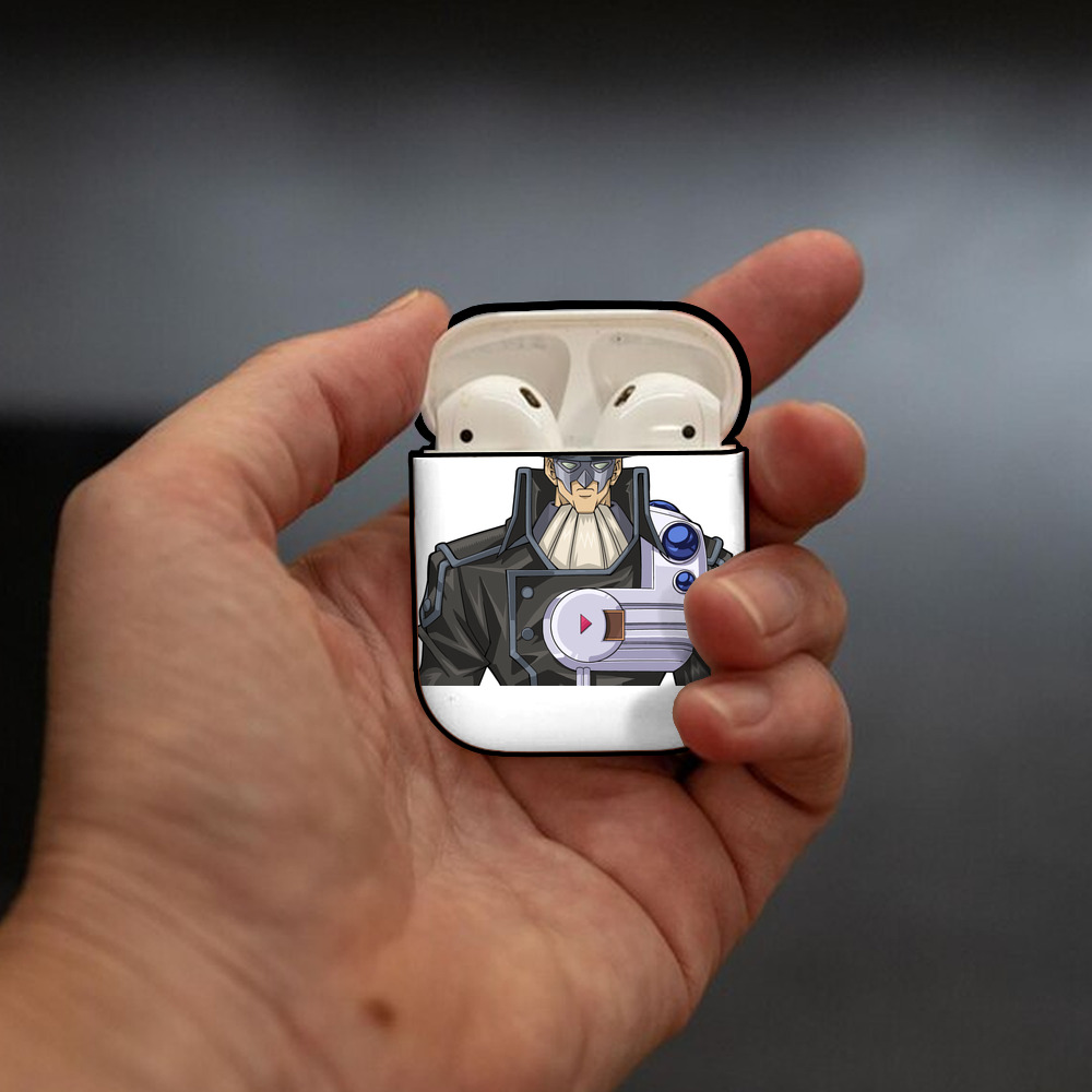 遊☆戯☆王 Yu-Gi-Oh! AirPods 第2世代保護ケース ハードシェル ブラック 耐衝撃・防指紋・カラビナ付き