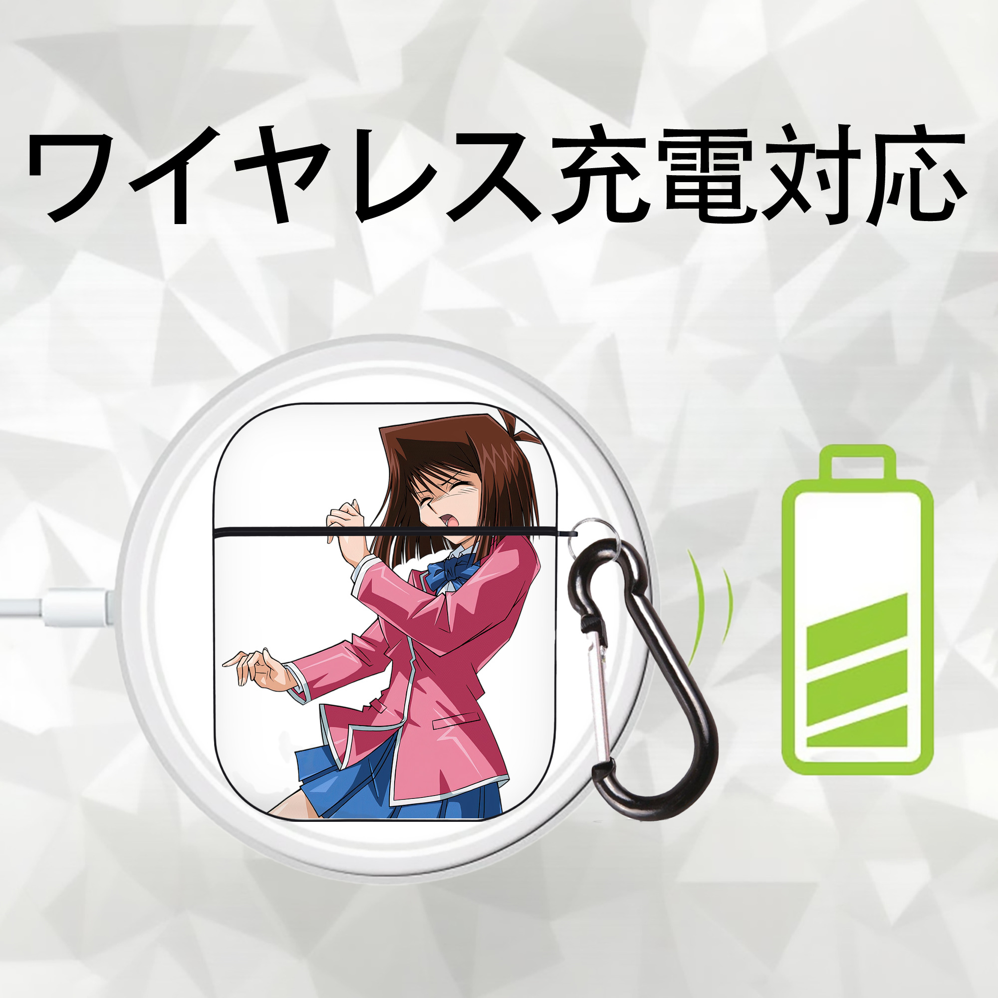 遊☆戯☆王 Yu-Gi-Oh! AirPods 第2世代保護ケース ハードシェル ブラック 耐衝撃・防指紋・カラビナ付き