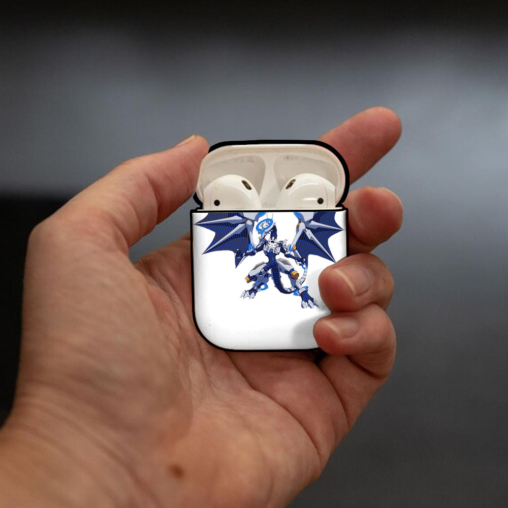 遊☆戯☆王 Yu-Gi-Oh! AirPods 第2世代保護ケース ハードシェル ブラック 耐衝撃・防指紋・カラビナ付き