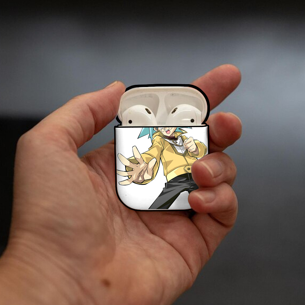 遊☆戯☆王 Yu-Gi-Oh! AirPods 第2世代保護ケース ハードシェル ブラック 耐衝撃・防指紋・カラビナ付き