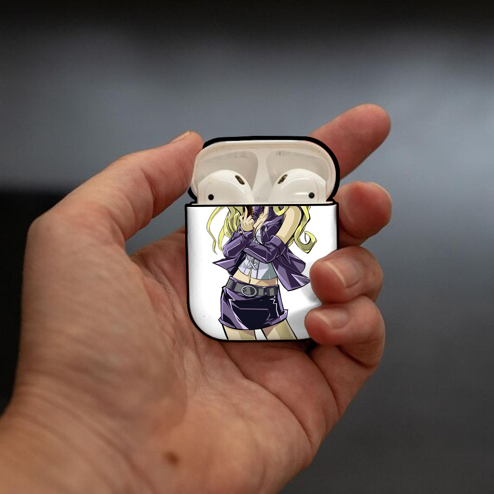 遊☆戯☆王 Yu-Gi-Oh! AirPods 第2世代保護ケース ハードシェル ブラック 耐衝撃・防指紋・カラビナ付き