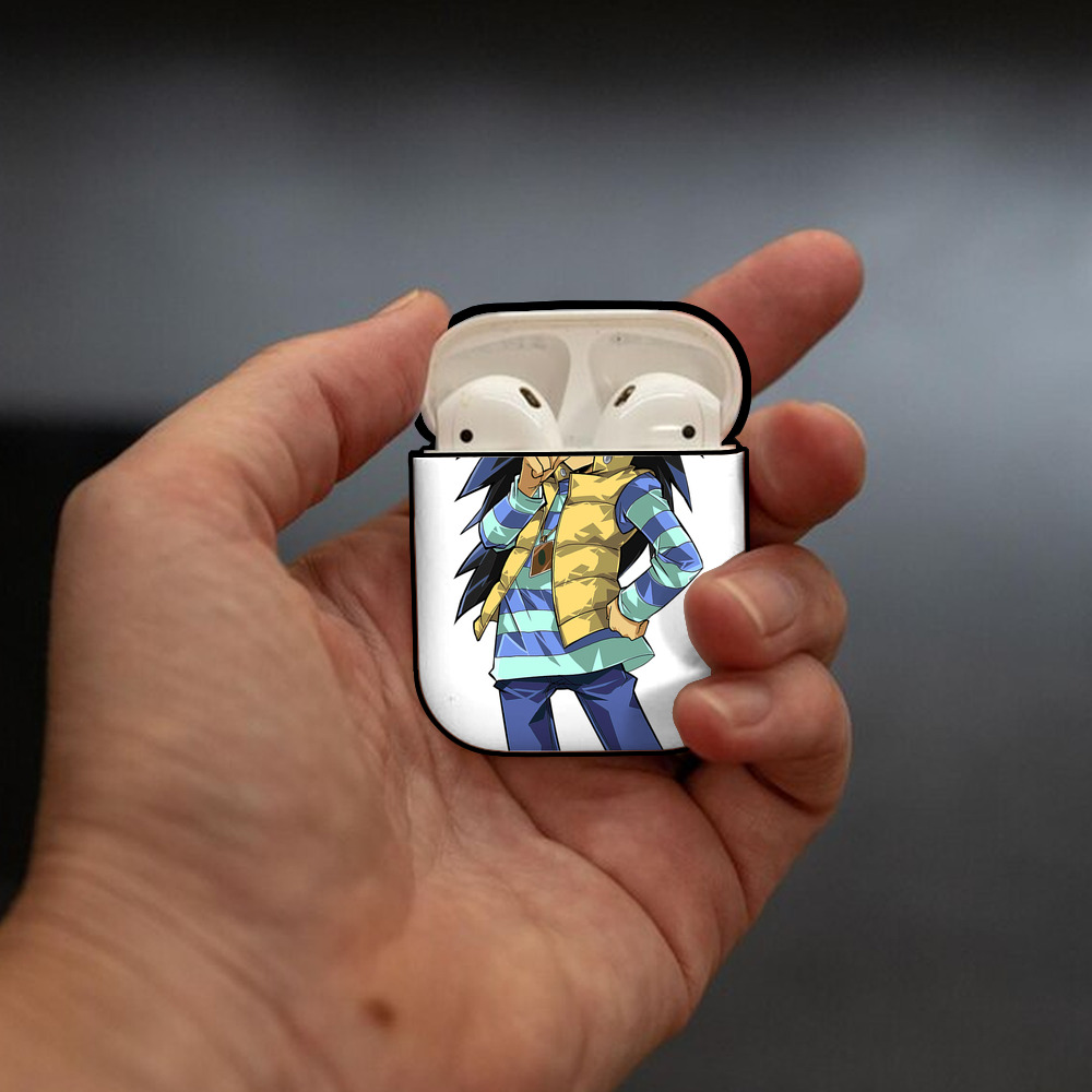 遊☆戯☆王 Yu-Gi-Oh! AirPods 第2世代保護ケース ハードシェル ブラック 耐衝撃・防指紋・カラビナ付き
