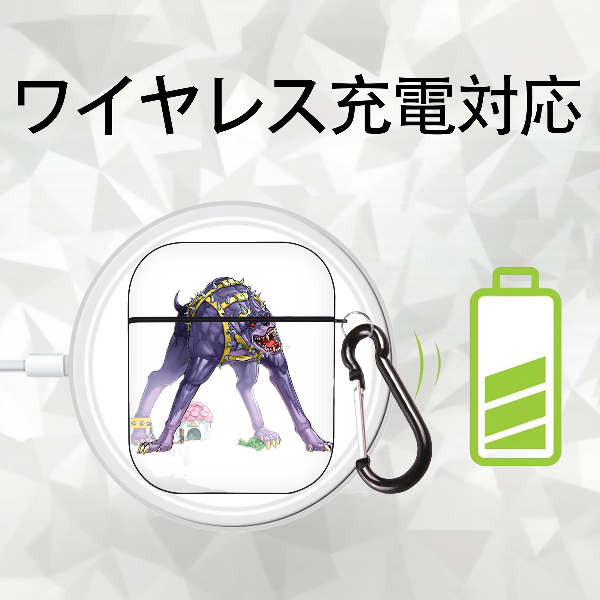 遊☆戯☆王 Yu-Gi-Oh! AirPods 第2世代保護ケース ハードシェル ブラック 耐衝撃・防指紋・カラビナ付き