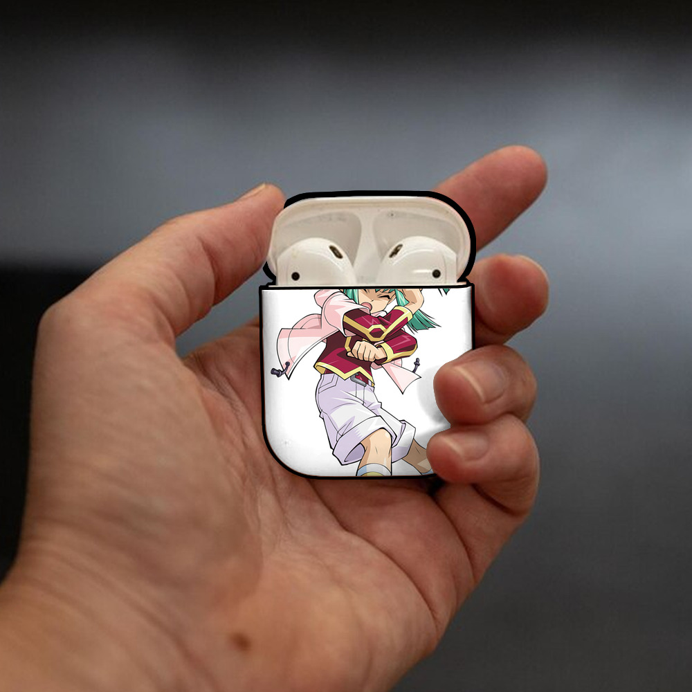 遊☆戯☆王 Yu-Gi-Oh! AirPods 第2世代保護ケース ハードシェル ブラック 耐衝撃・防指紋・カラビナ付き